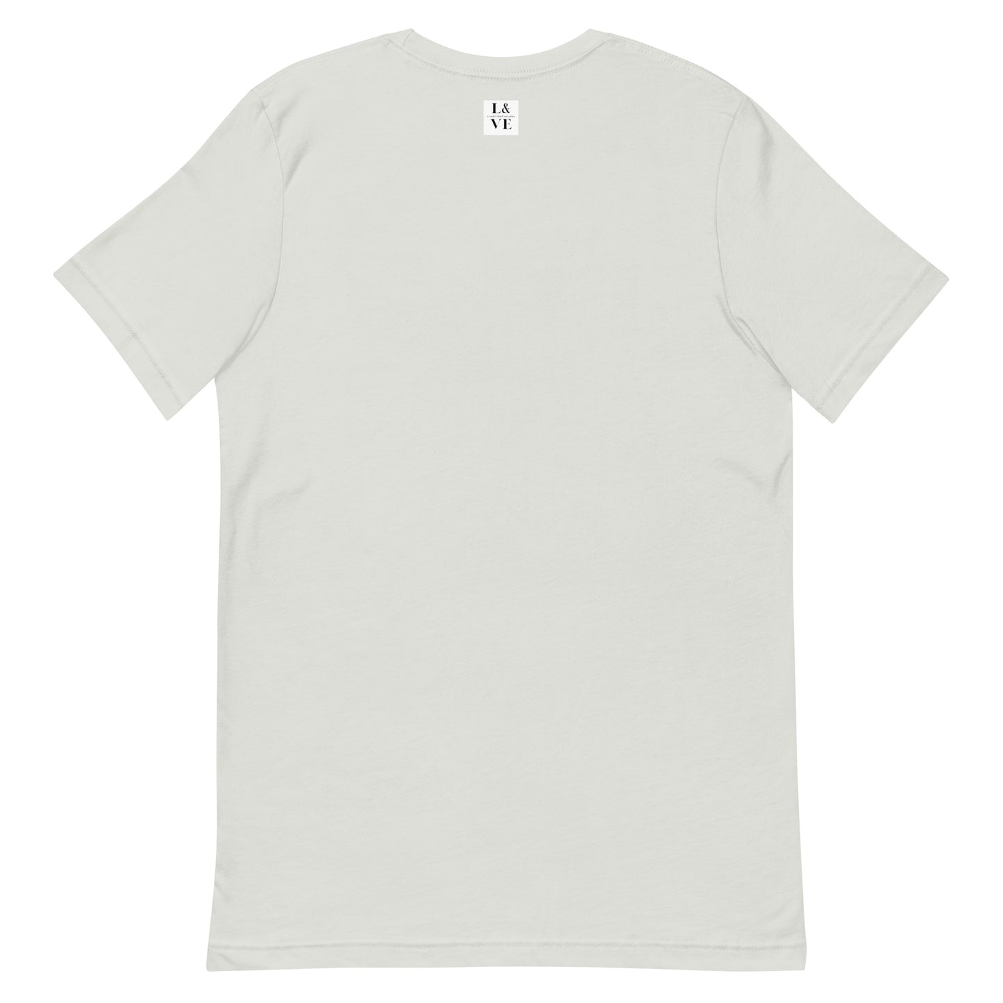 L&VE Logo | Unisex T-shirt (white + silver)