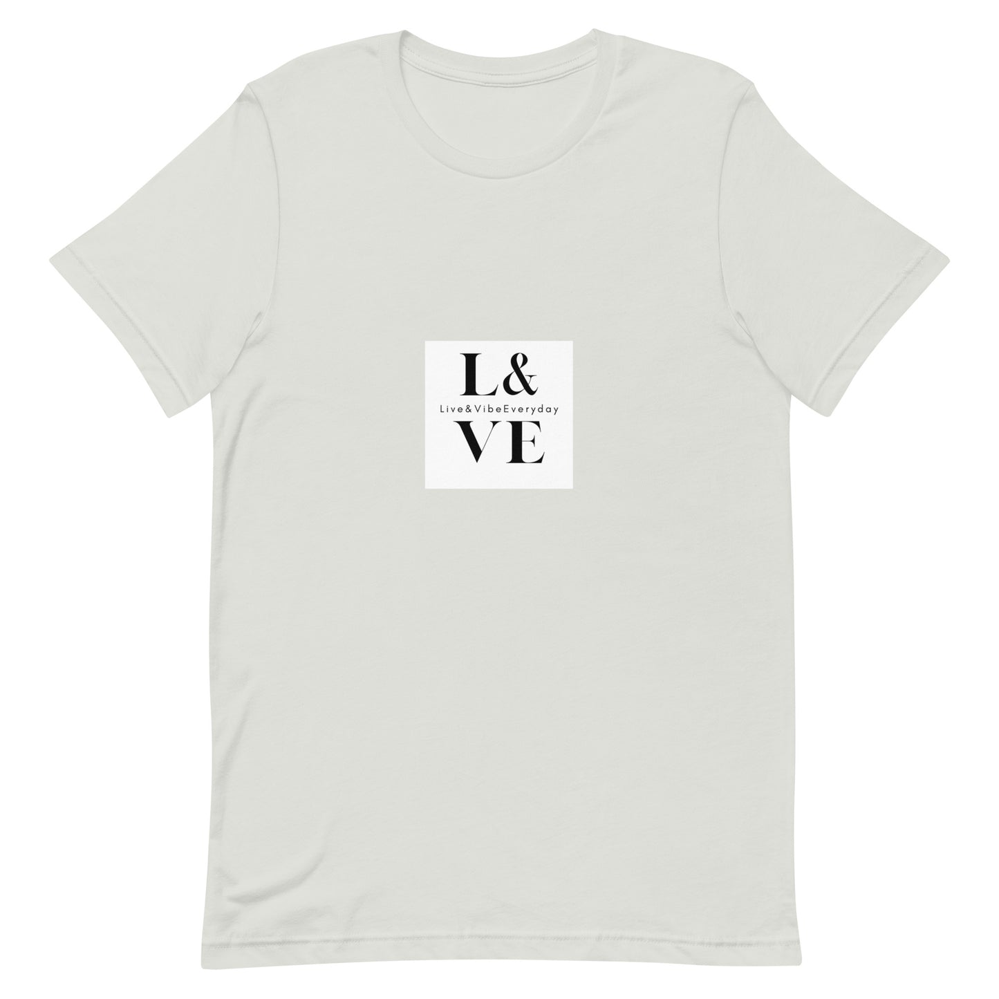 L&VE Logo | Unisex T-shirt (white + silver)