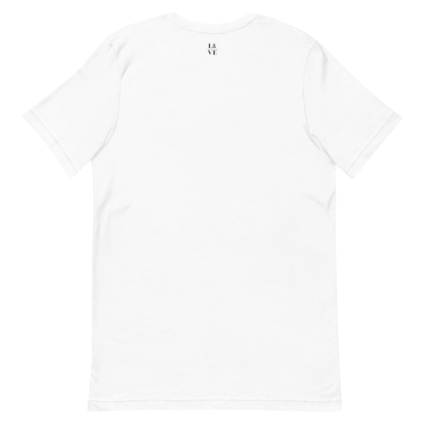 L&VE Logo | Unisex T-shirt (white + silver)