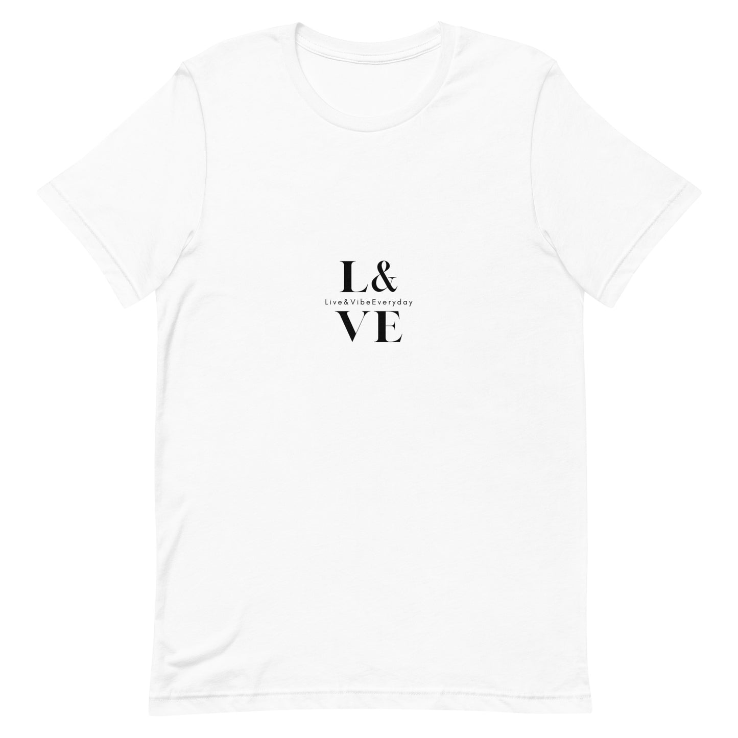 L&VE Logo | Unisex T-shirt (white + silver)